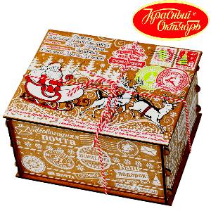 Сладкий новогодний подарок в премиальной упаковке весом 1000 грамм по цене 921 руб с символом 2024 года в Саратове