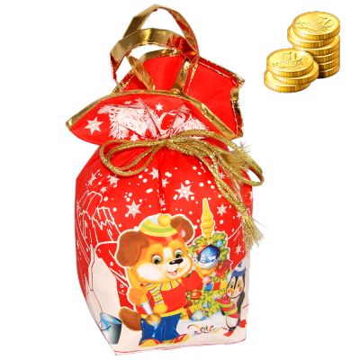 Детский подарок на Новый Год в мешочке весом 1450 грамм по цене 845 руб в Саратове