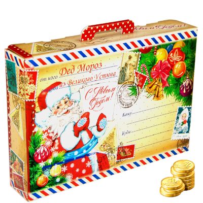 Сладкий подарок на Новый Год в картонной упаковке весом 1450 грамм по цене 840 руб в Саратове