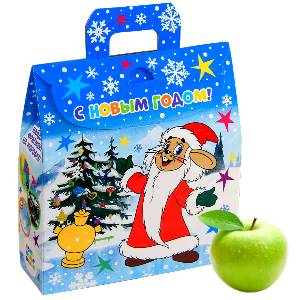 Детский новогодний подарок  в картонной упаковке весом 550 грамм по цене 534 руб с символом 2023 года