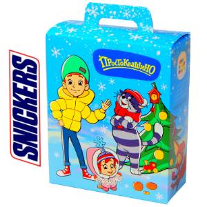 Детский новогодний подарок  в картонной упаковке весом 580 грамм по цене 1304 руб