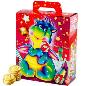Детский подарок на Новый Год в картонной упаковке весом 750 грамм по цене 420 руб в Саратове