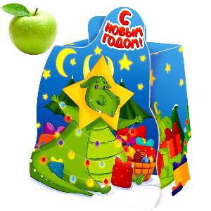 Детский новогодний подарок в картонной упаковке весом 750 грамм по цене 680 руб в Саратове