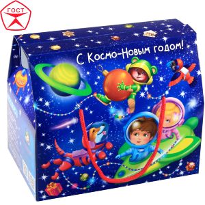 Детский новогодний подарок в картонной упаковке весом 950 грамм по цене 839 руб в Саратове
