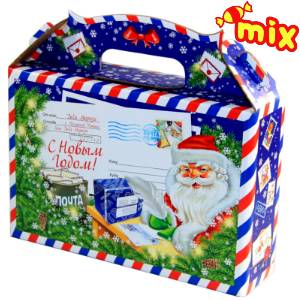 Детский новогодний подарок  в картонной упаковке весом 950 грамм по цене 866 руб 